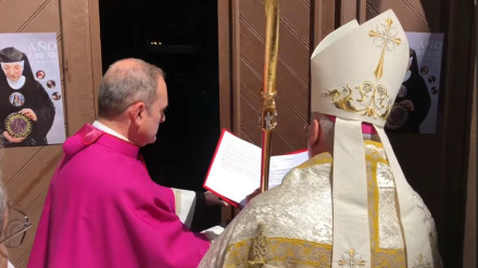 Monseñor Rico Pavés con el canónigo Luis Piñero