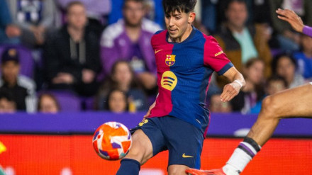 Dani Rodríguez, en su debut en el Real Valladolid-Barcelona