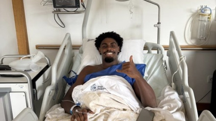 Thierry en el Hospital de Oporto tras su primera intervención