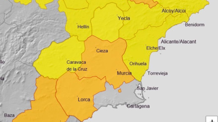 Alerta meteorológica de nivel naranja por tormentas acompañadas de granizo en Lorca