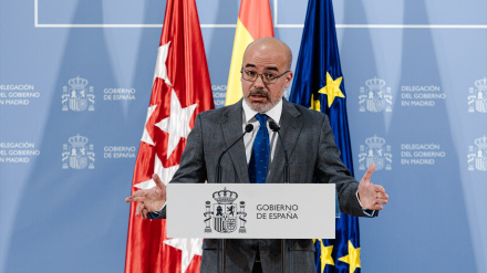 El delegado del Gobierno en Madrid, Francisco Martín, atiende a los medios de comunicación, en la sede de la Delegación del Gobierno de Madrid