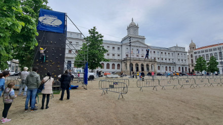 La tirolina ya estuvo en la plaza de Armas el pasado fin de semana