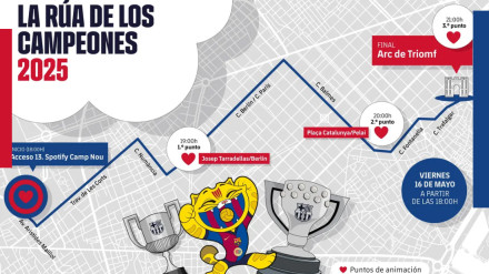 La rúa de celebración del Barcelona