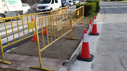 Imagen del inicio de los trabajos para eliminar los pasos elevados