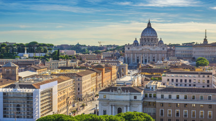 Horizonte de la ciudad de Roma al atardecer, Roma