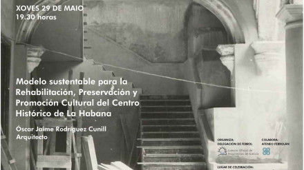 Cartel de la charla de Óscar Jaime Rodríguez en Ferrol