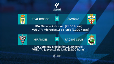 Horarios de las semifinales del playoff de ascenso a Primera División.