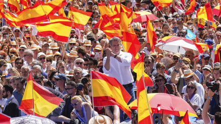 Núñez Feijóo interviene en la concentración convocada contra el Gobierno de Pedro Sánchez