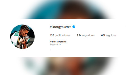 Perfil de Gyokeres en su cuenta de Instagram
