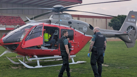 10/06/2025 Efectivos de la Guardia Civil en el dispositivo que permitió salvar la vida a un hombre en parada cardiorrespiratoria en Castejón.SOCIEDAD ESPAÑA EUROPA NAVARRAGUARDIA CIVIL
