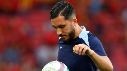 Rayan Cherki, durante un partido con la selección francesa