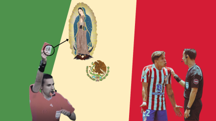 El árbitro mexicano desesperó al Atleti, después de sacar una estampa de la Virgen de Guadalupe junto a una tarjeta roja