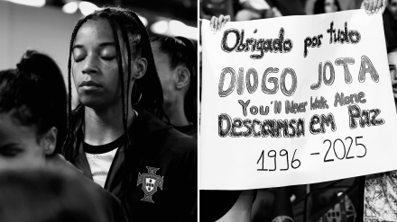 El dolor de una jugadora de Portugal tras jugar ante España después del fallecimiento de Diogo Jota