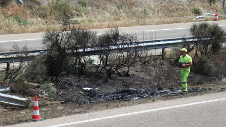 Vista del lugar del accidente de Diogo Jota