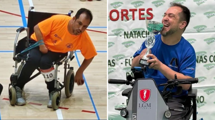 Juan Manuel Montilla, El Langui, jugando a la boccia