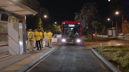 El tranvibus en fase de prueba