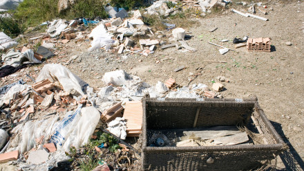 AAYT7H Rubbish and builders rubble dumped in the Spanish countryside