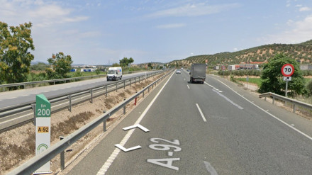 Imagen del 112 del punto kilométrico 200 de la autovía A-92, donde se ha producido un accidente con un hombre fallecido