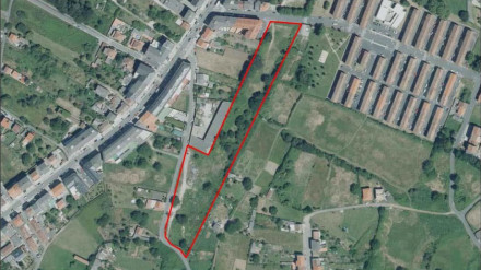 Mapa del nuevo pulmón verde entre los barrios de Catabois, San Pablo y Santa Mariña