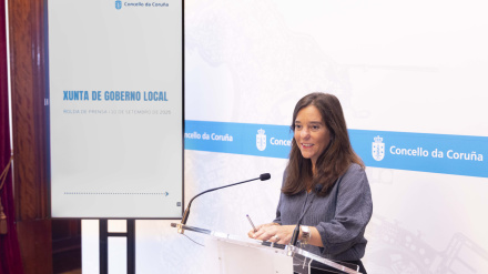 Inés Rey, alcaldesa de A Coruña, en su comparecencia tras la Junta de Gobierno Local