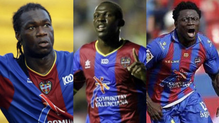 Los tres delanteros causaron sensación en la grada del Ciutat de València