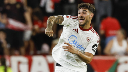 Isaac Romero celebra el primer gol ante el Elche