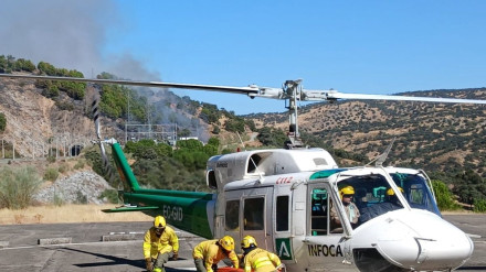 Imagen de efectivos del Plan Infoca en Montoro.