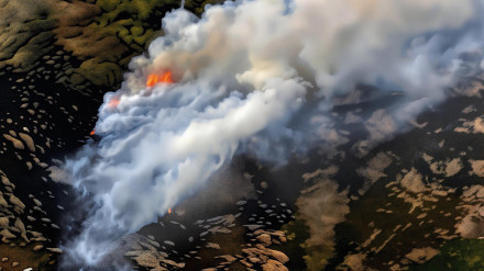 Imágenes recreadas del incendio de la Vera.