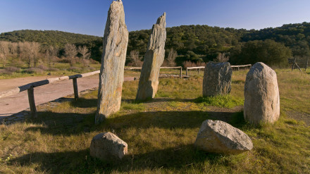 DA8C0X Megalithic monument, Cromlech «Pasada del Abad», Rosal de la Frontera, Huelva-province, Region of Andalusia, Spain, Europe