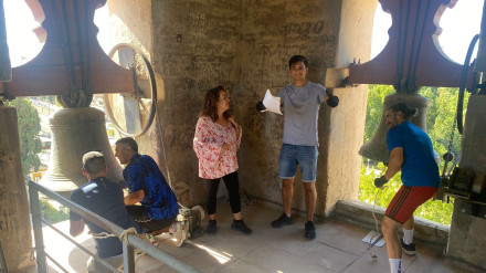 Ensayo del concierto de campanas en la Parroquia de San José de Calasanz (Escolapios)