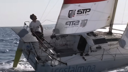 Hugo Ramón en la Mini Transat