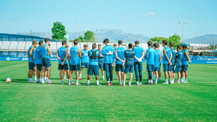 La plantilla del Atlético Baleares, en un entrenamiento
