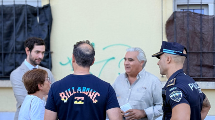 El juez Emilio García Cancho (en el centro) en el lugar de los hechos.