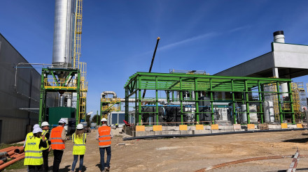 La delegada de la Xunta en Ferrol, Martina Aneiros, visitó la planta de Valogreene Recinor en As Somozas