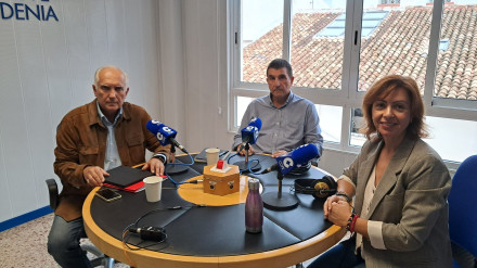 Francisco Ros, Héctor García y Maria Josep Ripoll en el debate sobre el deslinde costero en COPE Dénia Marina Alta