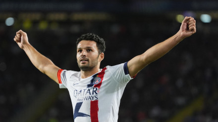 Gonçalo Ramos celebra el 1-2 del PSG contra el Barcelona