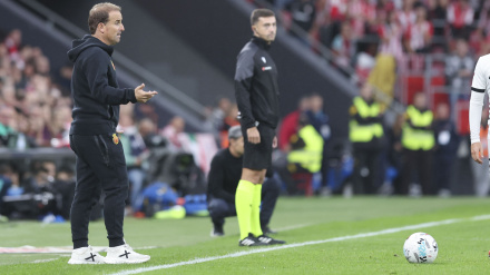 Jagoba Arrasate, durante el Athletic-Mallorca