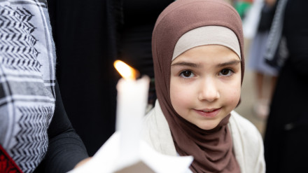 Una  vela por la paz en Gaza