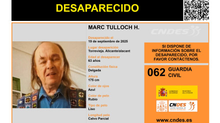 Marc Tulloch Hewson. El desaparecido mide 1,75 metros, pesa 70 kilogramos, tiene pelo liso y rubio, ojos azules y constitución delgada.
