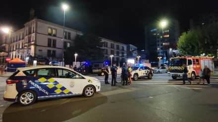 Agentes de policía en las inmediaciones del ferial de San Froilán