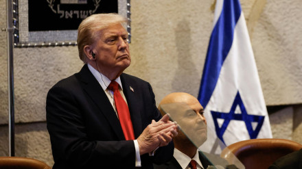 Trump durante su intervención en el Parlamento de Israel