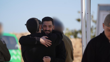 Los hermanos Gali Berman y Ziv Berman tras su liberación, a 13 de octubre de 2025, en la Franja Norte de Gaza