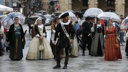 Recreación reciente de los actos de Pedro Menéndez en Avilés.