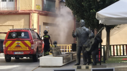Bomberos en la Plaza de la Soledad