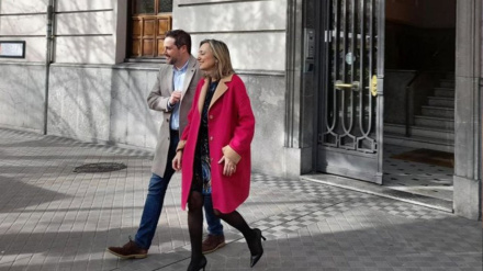 Alejandro Toquero, alcalde de Tudela, junto a Cristina Ibarrola