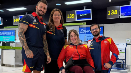 Loida Zabala en la expedición deportiva a Egipto