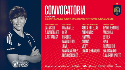 Primera lista de Sonia Bermúdez como seleccionadora femenina española.