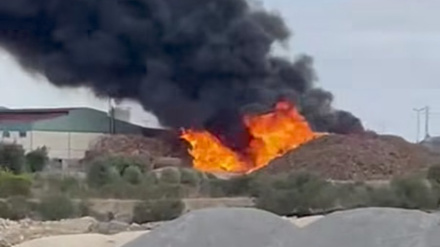 Incendio en una nave de corcho en San Vicente de Alcántara