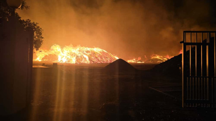 Fuego en una fábrica de corcho de San Vicente de Alcántara