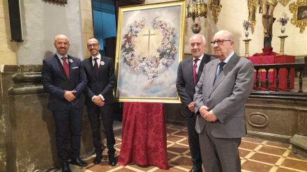Alberto Ortega, presentador del cartel, Juan Díaz Losada, Armando Ortiz, presidente de la Federación, y Gerardo Sabador, expresidente de Federación.